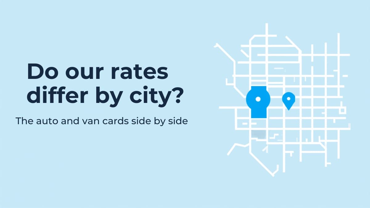 Do Our Outdoor Rates Differ by City? The Auto and Van Cards Side by Side (2026)