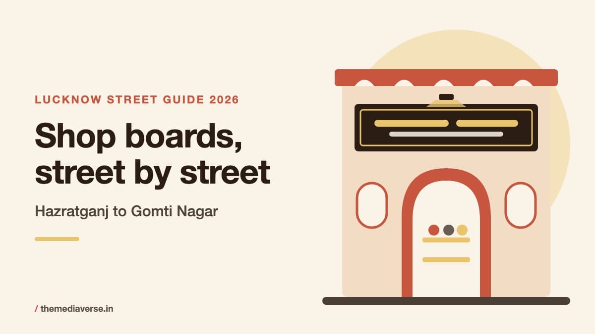 Shop Name Boards Street by Street in Lucknow (2026): What Hazratganj, Aminabad and Gomti Nagar Each Need