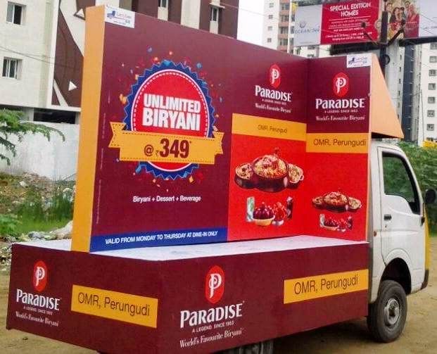Mobile van branding Bangalore comparison T-shape LED van canter monthly cost analysis