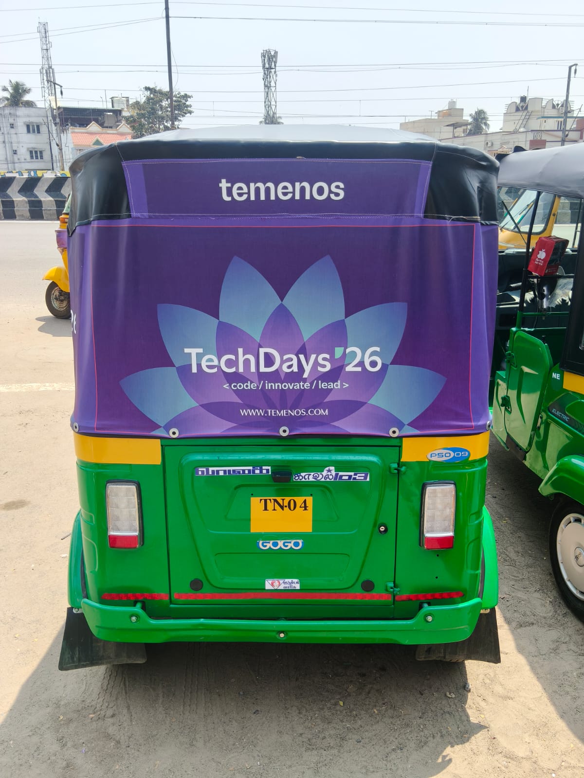Hood-branded auto rickshaw and a mobile van from a festive-season outdoor advertising campaign by The Mediaverse
